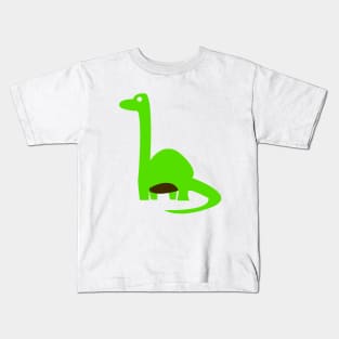 Baby Brachiosaurus Dinosaur Cartoon Icon Kids T-Shirt